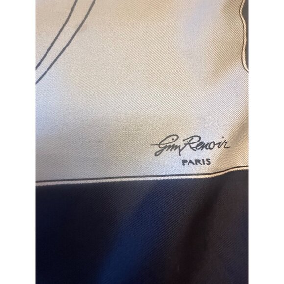 Jon Renoir Pairs Blue Monogramed Scarf - Picture 3 of 5